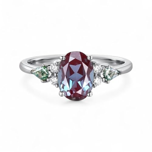 Oval Shaped Blue Sapphire Ring Natural Moss Agate Wedding Ring Birthday Gift for Women's Diamond Anniversary Ring Comfort Fit September Birthstone Jewelry S925 Silver