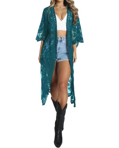 Image of Bsubseach Women Mesh Cardigan Bikini Beach Kimono Open Front Swimsuit Cover Ups Swimwear