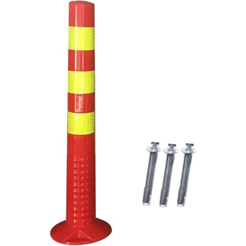 Vlwm「車用パーキングポール 高さ 76cm 反射色付き バリアコーン(ベース・付属品セット) 建物周辺交通用」 (A)