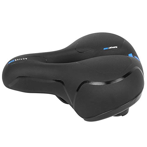 KIMISS Cómodo y Grueso Sillín de Bicicleta Elástico de Alta Densidad para Ciclismo de montaña: Cojín de Asiento de Bicicleta Transpirable con Absorción de Impactos, Diseño Reflectante y Superficie