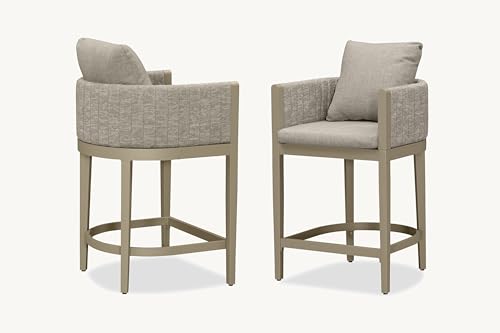 Image of PURPLE LEAF Counter Height Bar Stools Straight Leg Set of 2, Champagne