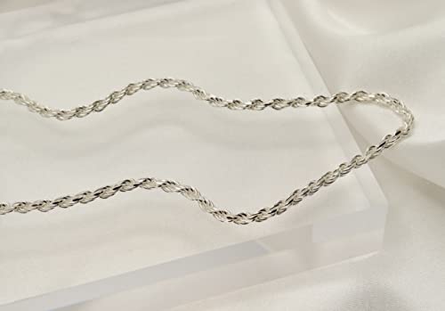 925 Sterling Silver 2.5mm Rope Chain Anklet - Available in Silver or Yellow3