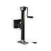 Trailer Valet JX5 Side Mount Trailer Jack – 5,000 LB Capacity with Drill-Powered Crank, Pipe Mount Bracket, Drop Leg, Footplate, and Wrinkle Black Powder Coating