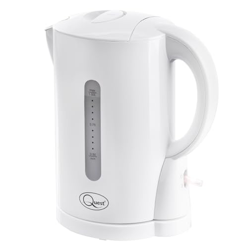 Quest 36039 1 Litre Kettle / Compact Design / Spout Filter / Water Level Indicator / BPA Free / White Colour