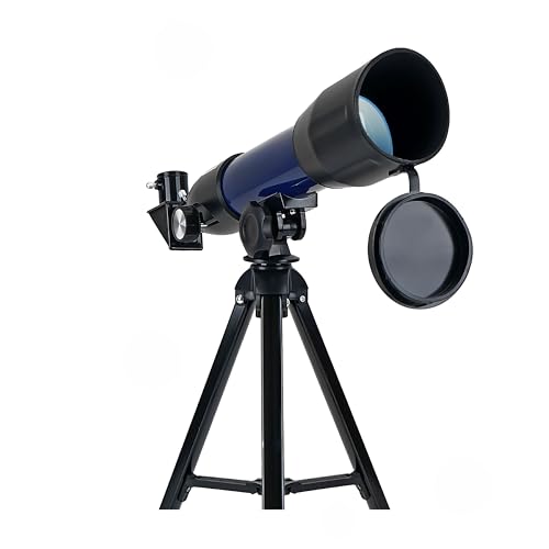 Image of Cezo 50MM Telescope 90X Zoom HD Focus Astronomical Telescope Refractor with Mobile Stand and Portable Tripod Stand High Power Telescope Gift for Kids, to Explore Moon, Planets, Stargazing