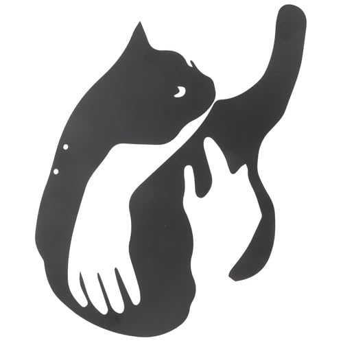 Décoration murale chat en fer noir robuste pour embellir un mur vide extérieur ou salon