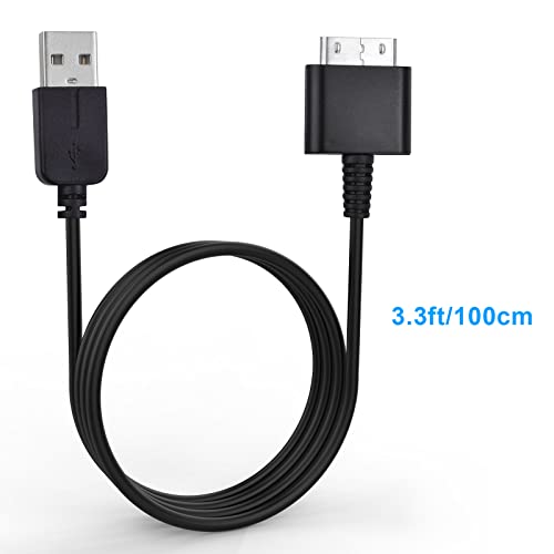 Aquelo Usb Data Charge Cable For Psp Go, Charger Cable Data Transfer Charging Cord Line For Sony Psp Go, 2 In 1 Usb 2.0 Data Sync Transfer And Power Charger Cable Cord, Black, 3.3Ft #TOP1