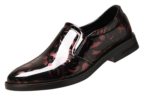Men's Patent Leather Loafers Dress Shoes Comfort Low-top Slip On Business Formal Shoes Casual Shoes for Wedding Dating Work