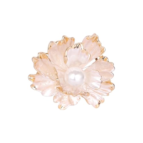 Image of Elegant Flower Brooch Pin for Women, Stylish Vinage Crystal Pearl Rhinestones Brooches Pins Dainty Lapel Pins for Dress Accessories Jewelry