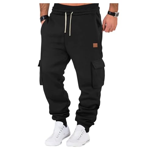 Baggy Sweatpants for Men Elastic Waist Soft Athletic Workout Cargo Joggers Pants Fall Casual Loose Running Trousers2