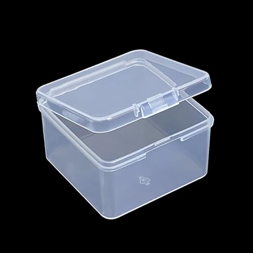 Image of 24 Pack Plastic Storage Cases with Lid, 2.28x2.28x1.22 Inchs, Square Empty Clear Plastic Storage Containers for Small Items, Jewelry, Earrings, Necklace, Rings, Cosmetics, Threads, Beads, Crafts etc.