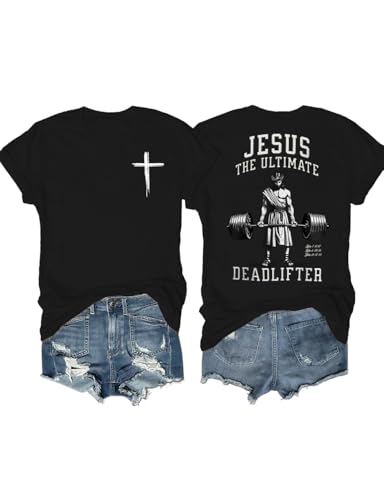 Jesus The Ultimate Deadlifter Shirt, Funny Christian Workout Gym T-Shirt, Unisex Funny Christian Jesus T-Shirt