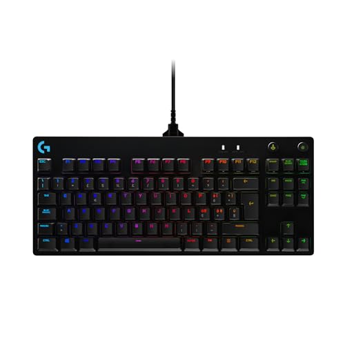 Logitech G PRO Tastiera gaming meccanicadesign ultraportatile senza tastierino numerico, cavo micro-USB rimovibile, tasti con retroilluminazione RGB LIGHTSYNC da 16,8 milioni di colori,ITA QWERTY-Nero