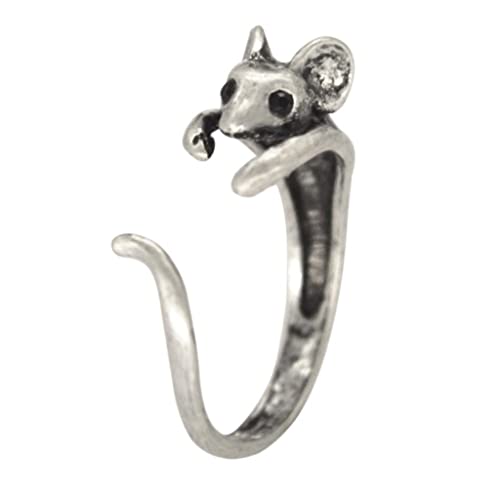 Anillo de ratón ajustable en plata para hombre y mujer pack de 4 piezas 4