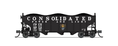 Broadway Limited 7160 3-Bay Hopper, Consolidated Power & Light, Black/White, 2-Pack A, N (Fantasy Paint Scheme)