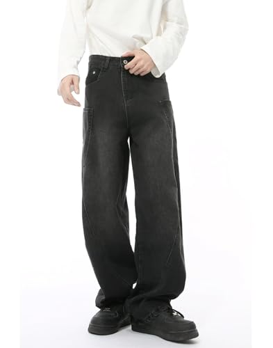 Men's Baggy Jeans Hip Hop Casual Wide Leg Y2k Skateboard Vintage Loose Denim Pants with Pockets Streetwear2