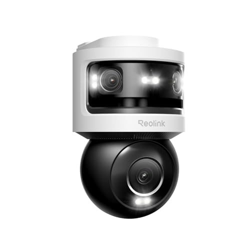 Cámara de seguridad PoE para exteriores de triple lente, panorámica PT de 10 MP + 8 MP, con seguimiento automático SyncTrack, visión nocturna en color e infrarroja, grabación 24/7, OMVI 3i PoE