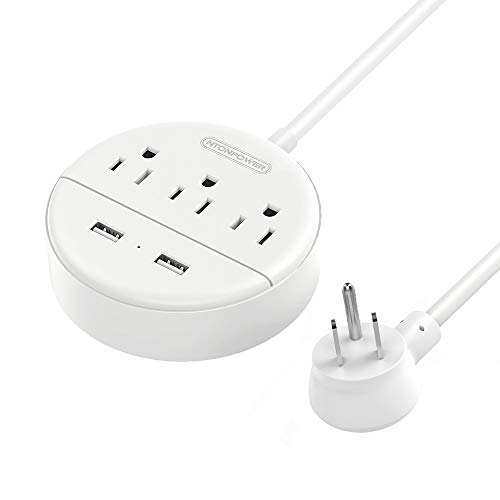 Power Strip with USB, NTONPOWER Travel Power Strip Flat Plug, 3 Outlet 2