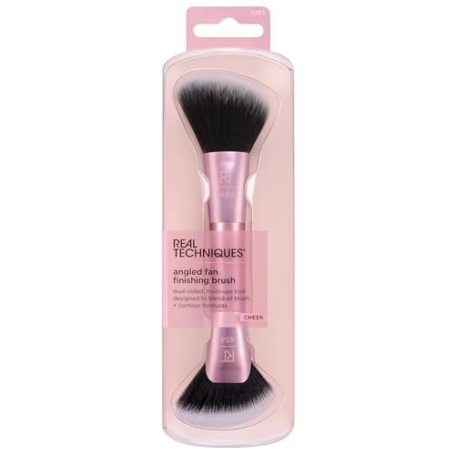 Real Techniques Angled Fan Finishing Brush, Dual-Sided Makeup Tool for Blush Bronzer & Contour - Image 2
