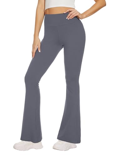Sundwudu Black Flare Yoga Pants for Women - Soft High Waist Bootcut Leggings Tall & Long Bootleg Pants for Women
