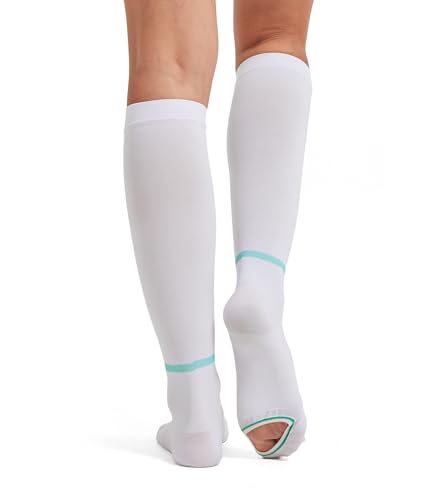 Image of Anti Embolism Medical Grade Knee High Compression Stockings, Plus Size 3XL Extra Wide Calf TED Hose Socks, for Post-Surgery Recovery, Swelling During Pregnancy, Home Care, Travel & Daily Walking