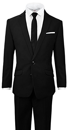 Black n Bianco Signature Boys' Slim Fit Suit in Black Size 2 - Thumbnail 4