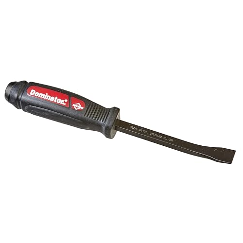 Image of Mayhew 60137 5-C Dominator Pry Bar, Curved, 10-Inch OAL | Fully Heat-Treated Steel, Strikeable Cap & Shock-Absorbing Ergonomic Handle