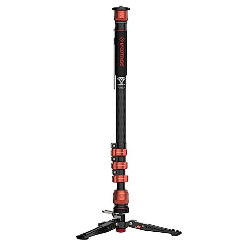 iFootage 826862 826862 Stand Monopod COBRA3 C180F-P 4 Tiers, Low Angle, Carbon, Lever Lock, Black, 71.9 inches (181 cm)
