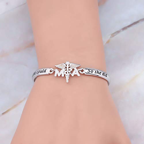 HOLLP MA Medical Assistant Graduation Gift Bracelet - She Believed She Could So She Did3