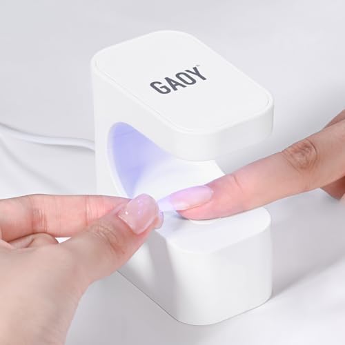 GAOY Mini UV Light for Gel Nails, Small Curing Light with 2 Timers, U-Shaped LED Nail Lamp for Fast Curing, White