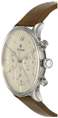 Titan Light Leathers Analog Beige Dial Men's Watch-90102SL02 / 90102SL02/NP90102SL02 - Image 2