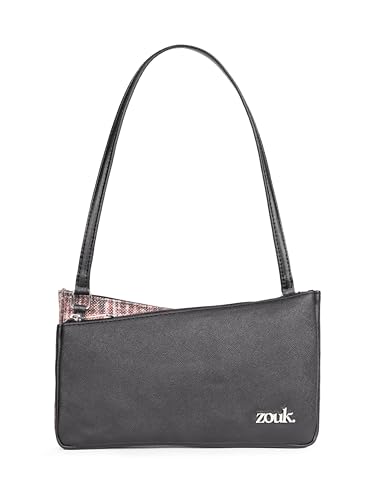 Image of ZOUK Kiya Small Shoulder Bag for Women - Dual-Sided Shoulder Bag with Criss-Cross Design| Handcrafted Purse with Dual Zipper Compartments & Water-Resistant Lining |