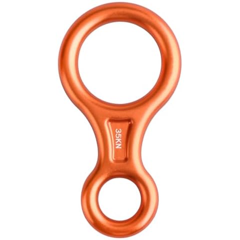 Azarxis 35 kN Climbing Rescue Figure 8 Descender Rigging Plate Heavy Duty & Large & High Strength Rappel Device Equipment for Rappelling, Belaying, Tree Climbing, Aerial Silks Rigging (Orange) Cover