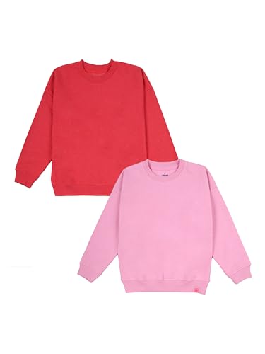 Image of KiddoPanti Boys Solid Round Neck Full Sleeve Fleece Sweatshirt | 60% Cotton 40% Polyester | Soft Warm Winter Pullover | Ribbed Cuffs & Hem | Casual Winter Sweatshirt for Kids
