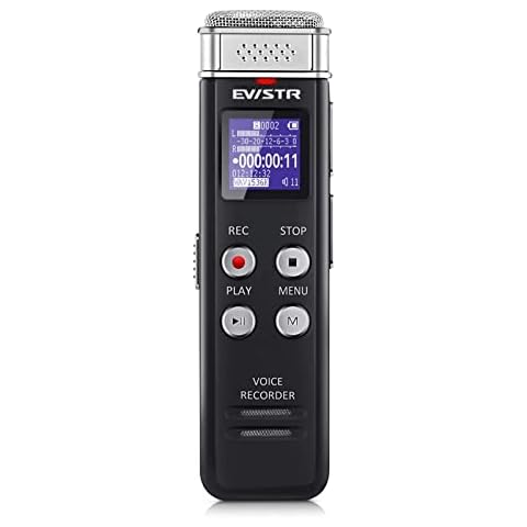 16GB Digital Voice Recorder with Voice Activated Recording and Playback - EVISTR L157 USB Rechargeable Dictaphone | Dictation Machine with MP3 Player Cover