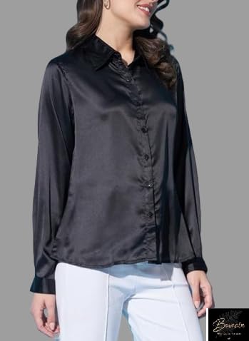 Image of Bowrain Women's Full Sleeves Satin Shirt