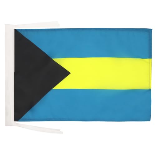 AZ FLAG - Drapeau Bahamas - 45x30 cm - Pavillon Bahaméen 100% Polyester Avec Deux Cordelettes - 20g