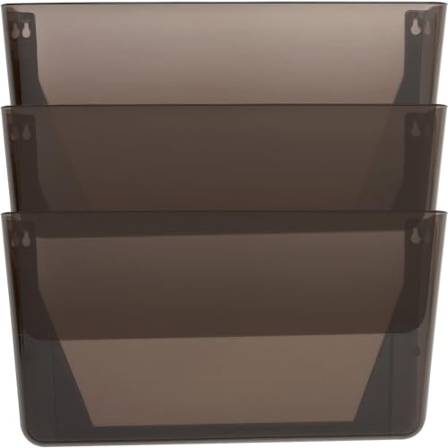 Lorell 60002 Wall File Pockets, 13-1/8-Inch x4-1/4-Inch x14-3/4-Inch , 3/PK, Smoke