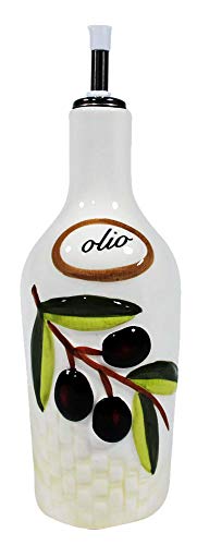 GHA (Oil And Vinegar Dispenser Set) Tuscan Olive Accessories Ceramic Italian Decor for Kitchen Home Bakery Restaurant, One Size - Thumbnail 3