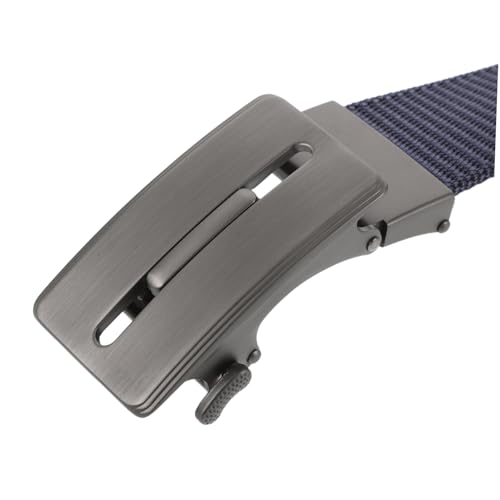 PartyKindom Men's Adjustable Nylon Ratchet Belt Braided Web Casual Belt with Buckle for Comfortable Fit Dark Blue Fashion Accessory2