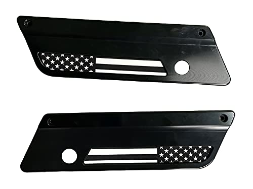 Inserciones de alforjas plástico premium con diseño bandera estadounidense negro y blanco para Harley Davidson Touring (2013 y anteriores) miniatura 2