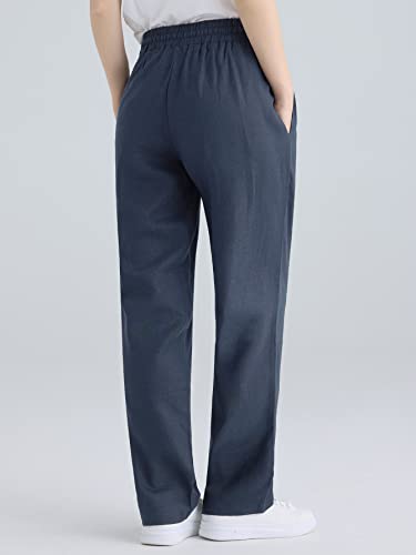 Weintee Women's Wide Leg Linen Pants with Pockets3