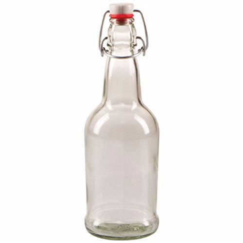 MHB KZ-YU8X-J5FY 500ml (16 oz.) Clear Flip-Cap Bottles, 12 Pack