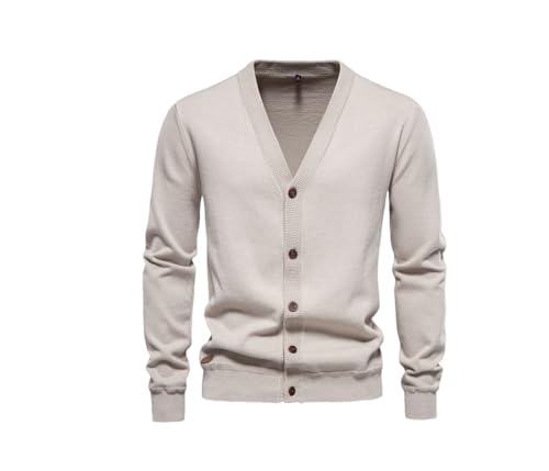 Men's Cotton Knitted Cardigan Sweater Men Casual Single Breasted Solid Color Sweater