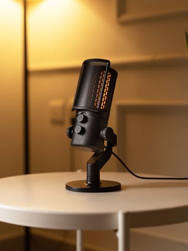 Image of SKYVIK Glowcast USB Condenser Microphone with Noise Cancellation, RGB Lighting & Zero-Latency Monitoring for Podcasting, YouTube, Streaming & Gaming