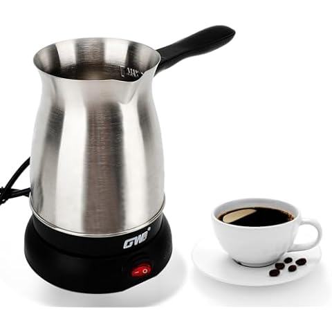 Yunir 600ML Electric Coffee Maker, 6 Cup Stainless Steel Coffee Pot, portable Anti Slip Coffee Maker Kettle for Brewing Coffee, Milk, Tea Cover
