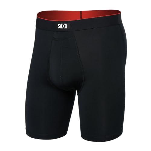 SAXX Underwear Co. Men's Underwear with Pouch Multi Sport Mesh Long Boxer Brief Fly