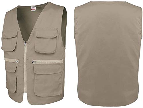 BD.Y Gilet pour Appareil Photo vêtements de Travail Multi-Poches bénévoles de Bien-être Public Gilet Salopette publicitaire Gilets (Couleur: A4, Taille: XXL)