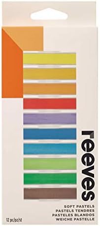 Reeves Soft Pastel Set - Vivid Colours for Beginners, Hobbyists, and Artists - Versatile for Textured Paper or Cards - Pack of 12