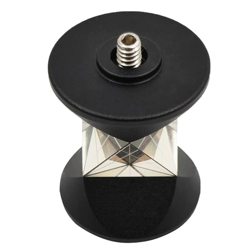 Image of 360 Degree Monitoring Mini Prism Total Station Reflective Prism GRZ101 Replacement with Hook Compatible with Leica Swiss Type Surveying Reflector (Silver Coated)